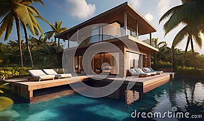 View on luxury exotic resort Stock Photo