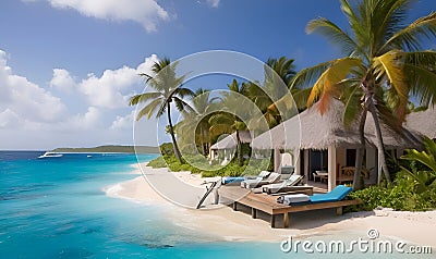 View on luxury exotic resort Stock Photo