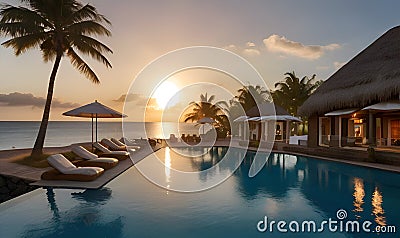 View on luxury exotic resort Stock Photo