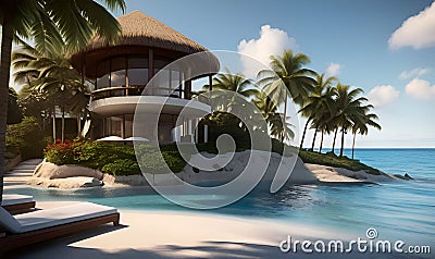 View on luxury exotic resort Stock Photo