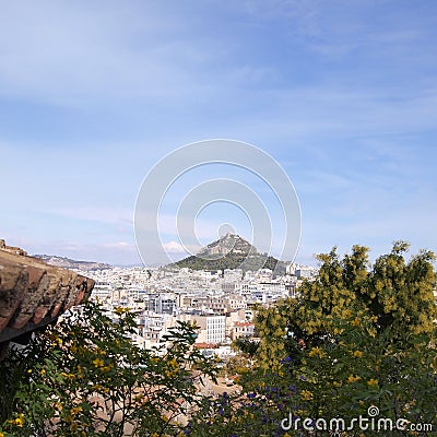 A view of Lycabetus hill Stock Photo