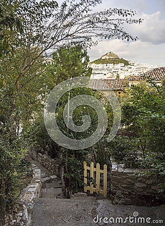 View of Lykavitos hill in the city of Athens, Greece Stock Photo