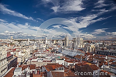 View of Madrid and its historic buildings Stock Photo