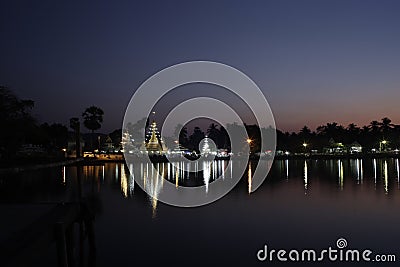 View of the Mae Hong Son Tourist Board at night Stock Photo