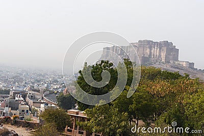 View of Maherangarh on Chidiya Koot Hill Stock Photo