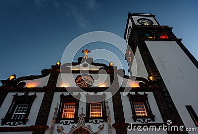 View of the main church of ponta delgada Stock Photo