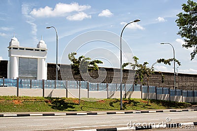 View of the main gate of the former Changi Prison Editorial Stock Photo