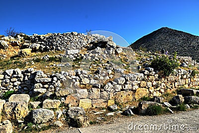 View of the main monuments of Greece. Mycenae. Stock Photo