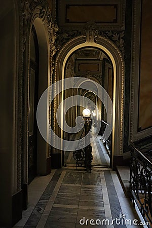 View of the main staircase in the palace, Saint Petersburg, Russia Editorial Stock Photo