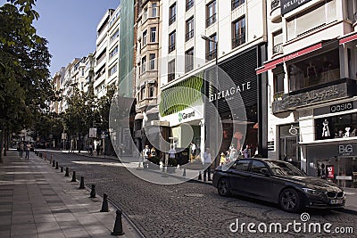 View of a main street called Abdi Ipekci Avenue Editorial Stock Photo