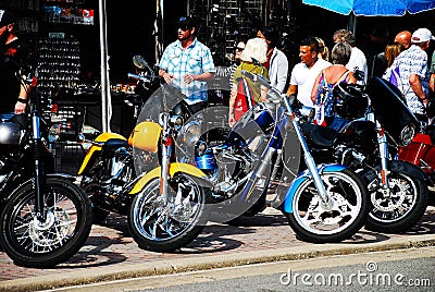 The view on the main street in Daytona bike week march 2020 during covid epidemy 79th anniversary Editorial Stock Photo