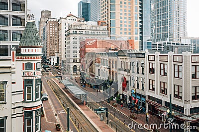 View of Main Street, in downtown Houston, Texas Editorial Stock Photo