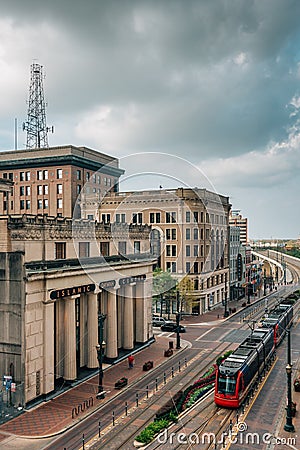 View of Main Street, in downtown Houston, Texas Editorial Stock Photo