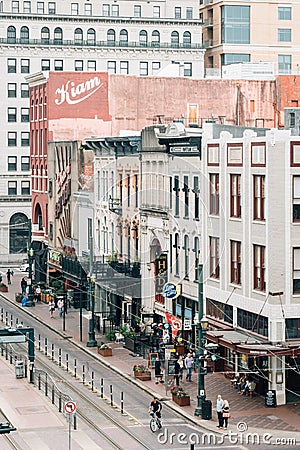 View of Main Street, in downtown Houston, Texas Editorial Stock Photo