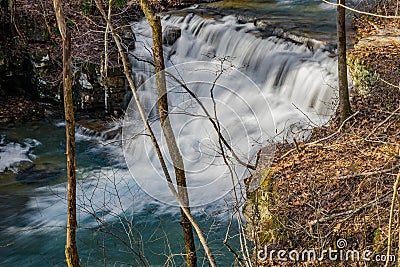 View of the main Waterfall Fenwick Mines Waterfalls Stock Photo