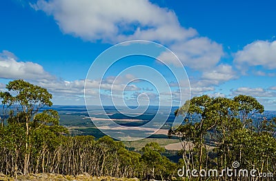 View from Major Mitchell Lookout,Macedon Ranges Stock Photo