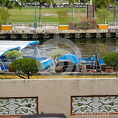 View of Malacca River at night, a popular nightlife spot with bars and music which is beautifully lit up, Night view of the Editorial Stock Photo