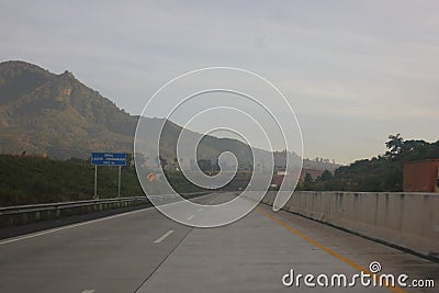 View of Manglayang Mountain from cisumdawu toll road Stock Photo