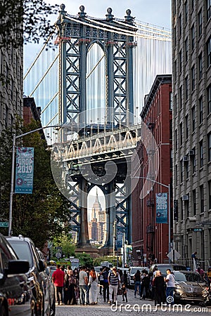 Manhattan Bridge in New York, USA Editorial Stock Photo