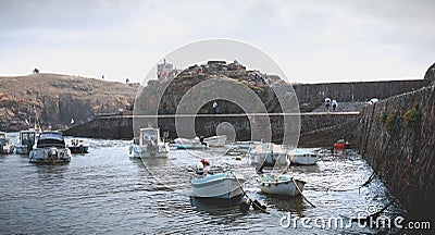 View of the marina of Port la Meule on the island of Yeu Editorial Stock Photo