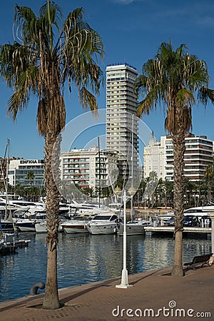 A view of the Maritime port in Alicante city Editorial Stock Photo