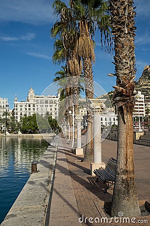 A view of the Maritime port in Alicante city Editorial Stock Photo
