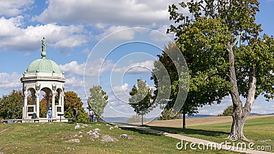 A white marble monument commemorates the state of Maryland at Antietam National Battlefield in Sharpsburg, Maryland, USA. Editorial Stock Photo