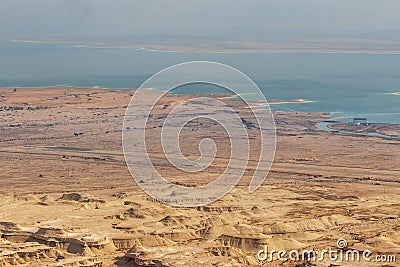 View from Masada Fortress, National Park,Judea, Israel, Editorial Stock Photo