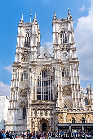 Westminster Abbey Cathedral in Central London Editorial Stock Photo