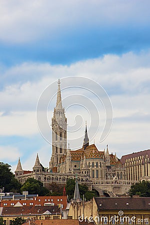 View on the Matthias Church and the Buda side of Budapest, Hungary Stock Photo