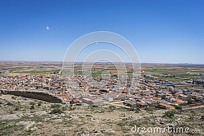 view from the medieval castle of Consuegra in the province of To Stock Photo