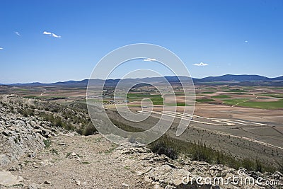 view from the medieval castle of Consuegra in the province of To Stock Photo