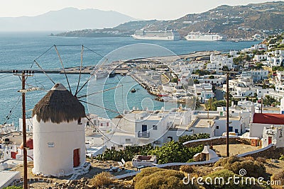 View of Mediterranean Island of Mykonos Greece Editorial Stock Photo