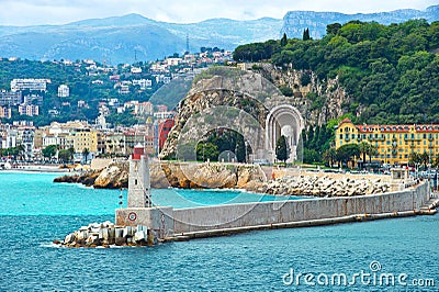 View of mediterranean resort, Nice, France Stock Photo