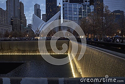 WTC, 9/11 memorial in New York Editorial Stock Photo