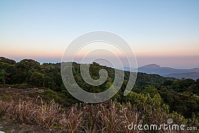 The view from Methanidonnoppha stupa in Inthanon national park Stock Photo