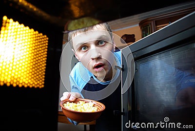 View from microwave oven Stock Photo