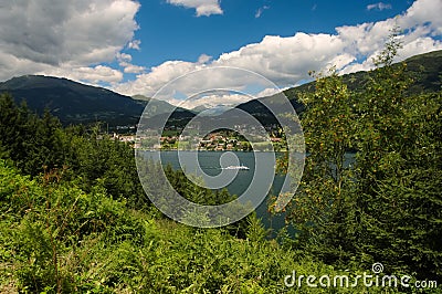 A view at Millstatter sea near the town Seeboden, Austria. Stock Photo