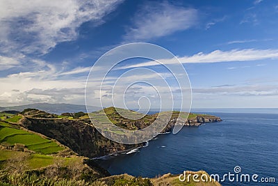 View from Miradouro De Santa Iria, Azores, Portugal Stock Photo