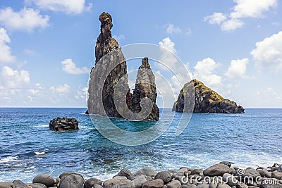 View from the Miradouro Ilheus da Ribeira da Janela Stock Photo