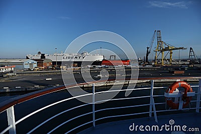 View from Moby Lines ferry in Corsica Editorial Stock Photo