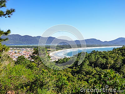 A view of Mocambique beach from Boa vista hiking path - Florianopolis, Brazil Stock Photo