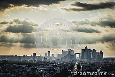 View on the modern district la Defense in Paris Stock Photo