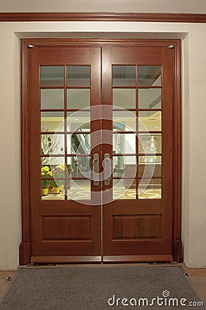 View of a modern living room door, stitched - original size Stock Photo