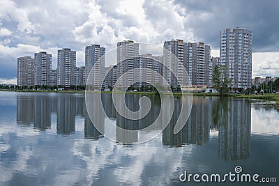 View of the modern residential development, St Petersburg Editorial Stock Photo