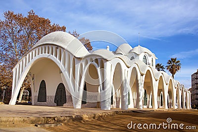 Modernist building Masia Freixa in Terrassa, Spain Editorial Stock Photo