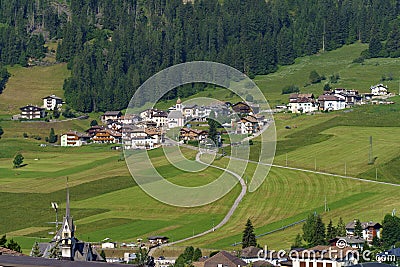 View of Moena, in the Dolomites, at summer Editorial Stock Photo