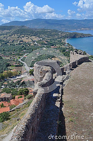 View from Molyvos Castle Stock Photo