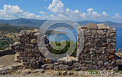 View from Molyvos Castle Editorial Stock Photo