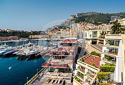 View of Monaco Hercule port Stock Photo